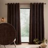Heath Washed Velvet Eyelet Curtain Espresso Lifestyle