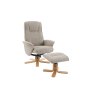Aldiss Own Missouri Swivel Chair & Stool Set in Camel Fabric