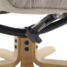 Aldiss Own Missouri Swivel Chair & Stool Set in Camel Fabric