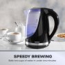 Daewoo 1.7L Colour Change Kettle Black fast boil