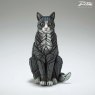 Edge Sculptures - Miniature Black And White Sitting Cat