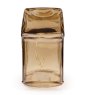 Candlelight Glass Gold Rechargeable Gingerbread House side view