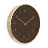 Acctim Marina 30cm Metal Wall Clock Chocolate & Gold Angled