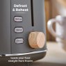 Tower Scandi Grey 2 Slice Toaster Defrost Reheat Functions