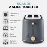 Tower Scandi Grey 2 Slice Toaster Spec Sheet