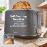 Tower Scandi Grey 2 Slice Toaster Self Centering
