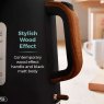Tower Scandi Black 1.7L Kettle Wood Effect