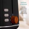 Tower Scandi Black 2 Slice Toaster Defrost Reheats Functions