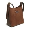 Alice Wheeler Alice Wheeler Kensington Mini Hobo Suede Bag Chocolate