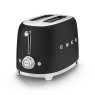 Smeg 2 Slice Toaster Matte Black Angled View