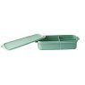 Tupperware Rectangular Divided Lunch Box Green open