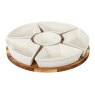 Hill Interiors Hill Interiors Acacia Lazy Susan with Ceramic Serving Bowls