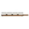 Hill Interiors Hill Interiors Acacia Serving Board with Four Serving Bowls