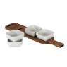 Hill Interiors Hill Interiors Acacia Serving Board with Four Serving Bowls