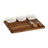 Hill Interiors Hill Interiors Acacia Cheese Board Set With White Bowls