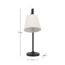 Pacific Ari Black Metal Curved Arm Table Lamp Dimensions