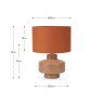 Pacific Elure Cinnamon Crackle Effect Table Lamp Dimensions