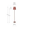 Pacific Sophia Terracotta Metal Bobble Floor Lamp Dimensions
