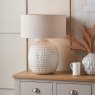 Pacific Signe Warm White Linear Texture Ceramic Table Lamp Lifestyle