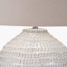 Pacific Signe Warm White Linear Texture Ceramic Table Lamp Top of base Detail