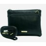 Nova Leathers Black Small Organiser Pocket Bag with strap