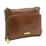 Nova Leathers Cognac Small Organiser Pocket Bag angled view