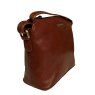 Nova Leathers Cognac Dome Bag Angled View