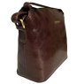 Nova Leathers Dark Brown Dome Bag Angled View