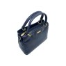 Nova Leathers Navy Goat Leather Grab Bag Angled View