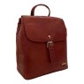 Nova Leathers Cognac Buckle Detail Backpack Angled View