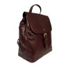Nova Leathers Dark Brown Buckle Detail Backpack Angled View