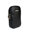 Nova Leathers Black Twin Zip Top Phone Bag Angled View