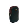 Nova Leathers Black Tan Twin Zip Top Phone Bag Angled View