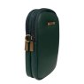 Nova Leathers Bottle Green Twin Zip Top Phone Bag Angled View