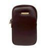 Nova Leathers Hot Chocolate Twin Zip Top Phone Bag