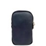 Nova Leathers Navy Twin Zip Top Phone Bag Reverse
