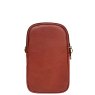 Nova Leathers Tan Twin Zip Top Phone Bag Reverse