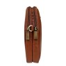 Nova Leathers Toffee Brown Twin Zip Top Phone Bag Side View