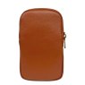 Nova Leathers Toffee Brown Twin Zip Top Phone Bag Reverse