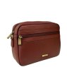 Nova Leathers Tan Camera Bag Angled View