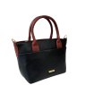 Nova Leathers Black Tan Small Grab Bag Angled View