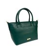 Nova Leathers Bottle Green Small Grab Bag Angled View