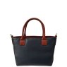 Nova Leathers Navy Tan Small Grab Bag Reverse