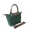 David Jones Empire Green Medium Tab Over Tote Bag angled View with Strap
