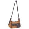 David Jones Apricot Tan Faux Suede Shoulder Bag Angled View