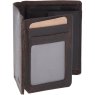 Ashwood Leather RFID 4 Card & Coin Bill Fold Wallet Brown Open Reverse