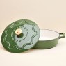 Judge Cast Iron 28cm Shallow Casserole Green open