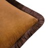 Furn Halo Fringed Velvet Cushion Caramel & Chocolate Edge Detail