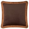 Furn Halo Fringed Velvet Cushion Chocolate & Caramel