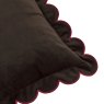 Furn Lil Scallop Cushion Chocolate & Burgundy Edge Detail